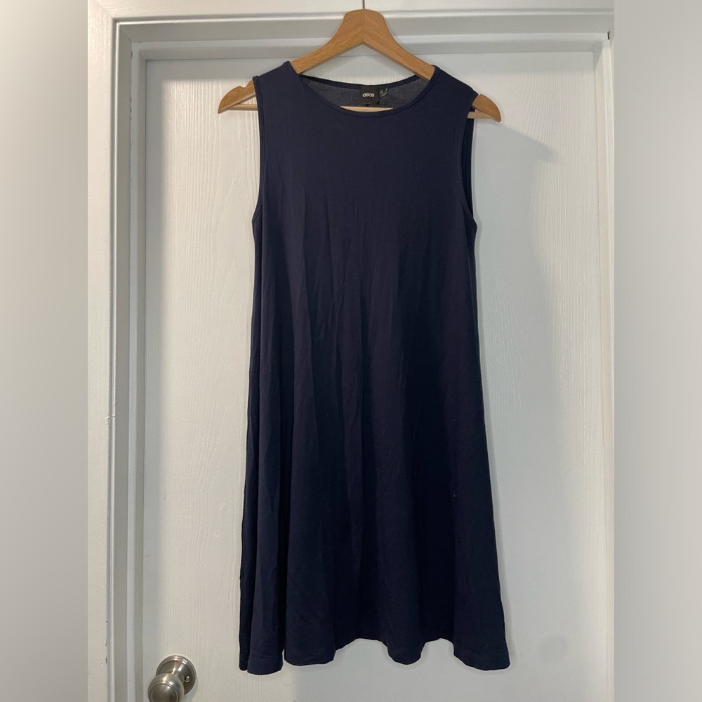 ASOS Midi Shift Dress in Navy Blue. Size 4